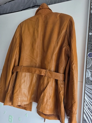 Damen Lederjacke Echtleder Lammnappa Gr. 46   Cognac Braun
