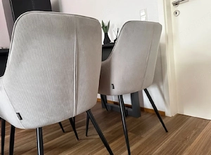 Esszimmer Stühle grau schwarz mit Armlehnen