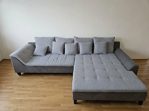 Wohnlandschaft - Eck Sofa - Couch Grau