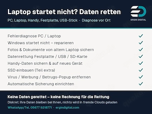 Laptop startet nicht? Reparatur & Datenrettung   Fotos retten
