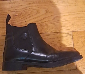Covalliero Damen Chelsea Stiefeletten Leder Schwarz Slip-On Blockabsatz Gr 38