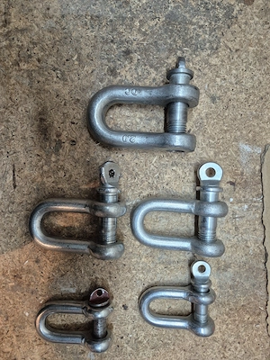  Schäkel Set 5-teilig verzinkt   Edelstahl (verschiedene Größen, z. B. 2,0 t)