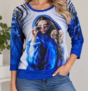 Damenshirt - Shirt, Gr. M bzw. ca. Gr. 36 38, royalblau, Marke: VDP