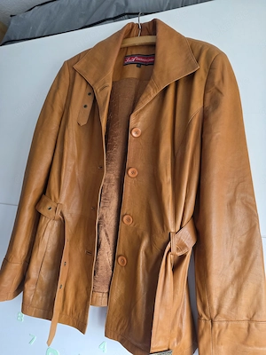 Damen-Lederjacke aus echtem Lammnappa   Cognac   Gr. 46   neuwertig