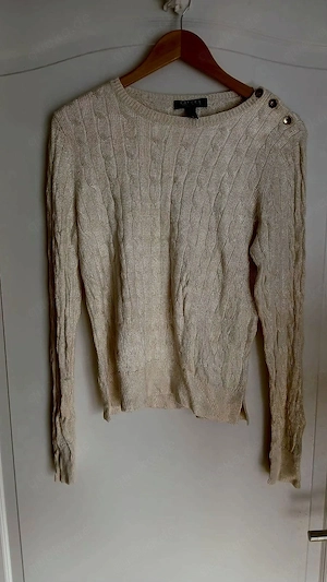 Lauren Ralph Lauren Zopfstrick Pullover Beige Creme Preppy Gr. M