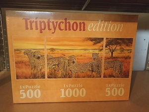 Triptychon Geparden Puzzle 2x500+1x1000 Teile 
