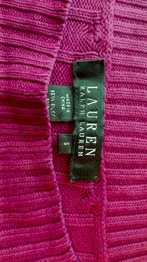 Lauren Ralph Lauren Pullover Zopfmuster Pink Damen Strickpullover U-Boot-Ausschnitt Gr. S