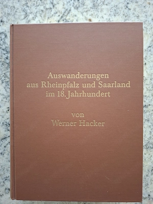 Auswanderungen aus Rheinpfalz und Saarland im 18. Jahrhundert, 1987 
