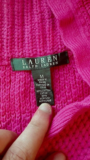 Ralph Lauren Strickpullover Pink V-Ausschnitt Damen Gr. M