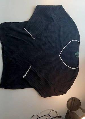 Lauren Ralph Lauren Pullover Zopfmuster V-Ausschnitt schwarz Gr. L