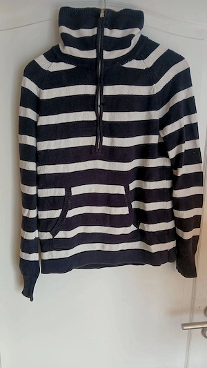 Ralph Lauren Lauren Jeans Co. Gemütlicher Strickpullover Troyer Marineblau Weiß gestreift Maritim Gr