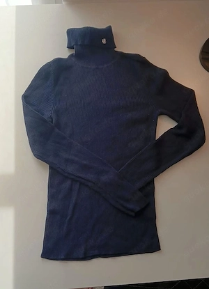 Lauren Ralph Lauren Rollkragenpullover Damen Marineblau Rippstrick Gr. S