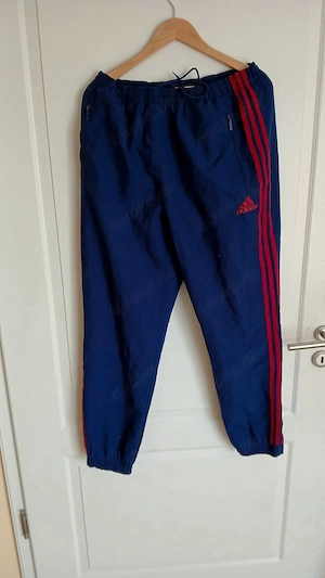 Adidas Trainingshose Vintage 90er Jogginghose Retro Marineblau Rot Gr. M