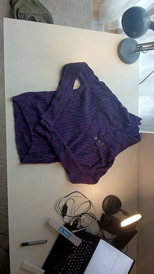 Lauren Jeans Co. Ralph Lauren Strickpullover Rollkragen lila Baumwolle Gr. XL