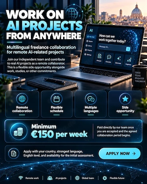 REMOTE MULTILINGUAL COLLABORATION Team-Managed AI Projects | Freelance |  150 Weekly Minimum