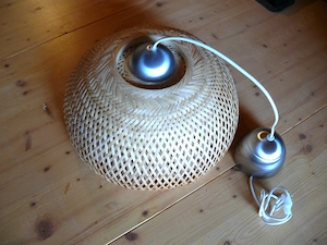 Korb - Hängelampe mit Leuchtmittel