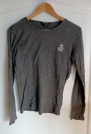 Ralph Lauren Damen Shirt Rundhals Jersey grau meliert Casual Gr. M