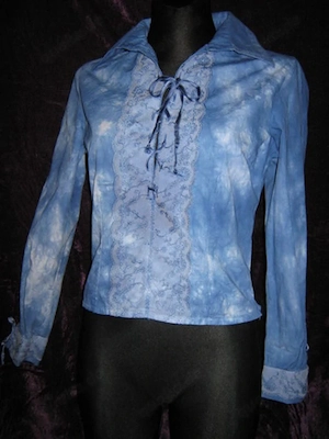 NEU Romantik Piraten Style Batik Lace Spitzen Stickerei Tunika Bluse GUESS 36-38 S königs royal blau
