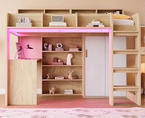 hochbett mit schrank und schreibtisch