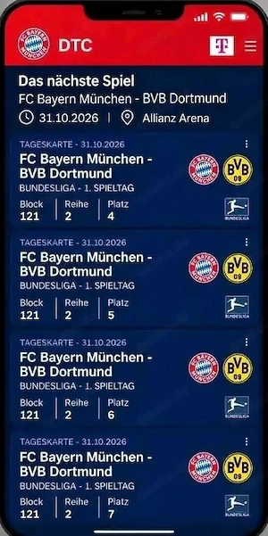 Ticket für das Spiel BVB Dortmund gegen BAYERN München