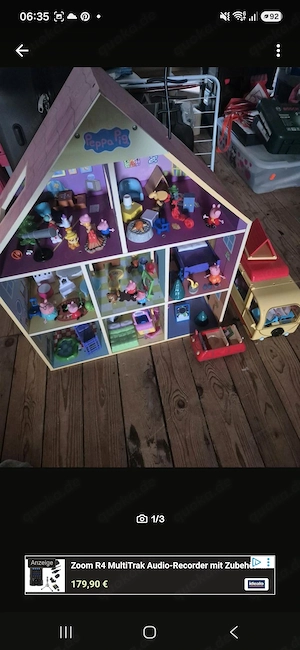 Großes Peppa Pig haus mit Wohnwagen und auto 