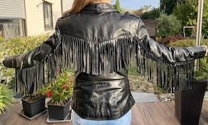 Motorradjacke mit Franzen für Damen