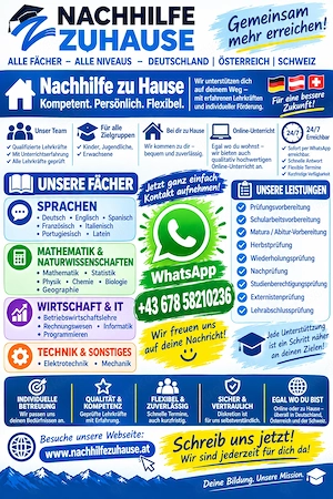 Nachhilfe zu Hause - Kompetent, Persönlich & Flexibel