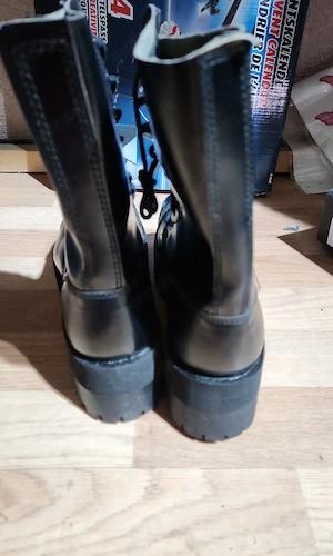 Underground England 10 Loch Plateau Boots Stiefeletten Gr 42 Stahlkappe Schwarz