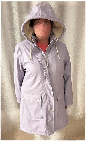 Wind- und wasserdichter Damen-Regenmantel  Parka Lavendel XL