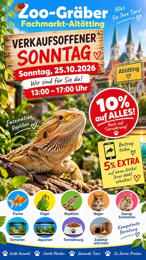 Verkaufsoffener Sonntag 25.10.2025 bei Zoo Gräber in Altötting 