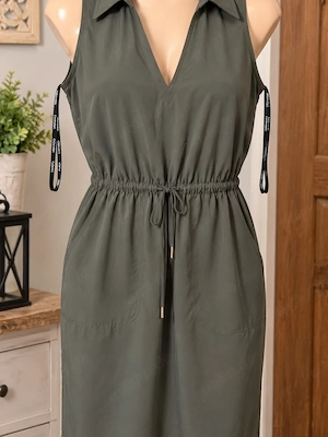 Calvin Klein Olive Green Drawstring DRESS