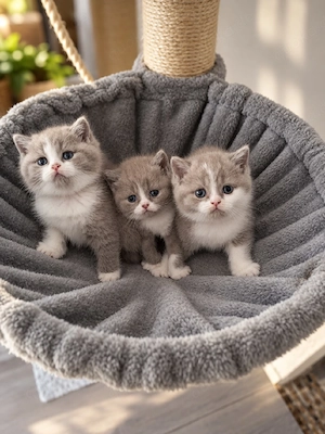 Noch 3 süße BKH Britisch Kurzhaar Kitten in Lilac-White  Mädchen 