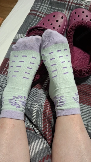 Fußbilder und getragene Socken