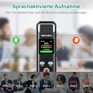 MECHEN V02 Diktiergerät 64GB Digitales Aufnahmegerät neu