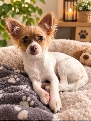 Langhaar Chihuahua Welpe