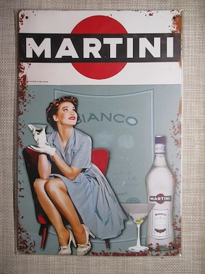 Blechschild Aluminiumschild Schild Martini 20x30cm 