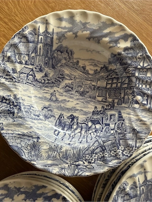 Vintage Geschirr - Englische Landschaft mit Kutsche