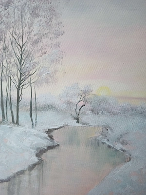 Öl Gemälde "Zarte Winter"