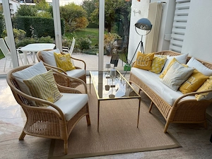 Schöne Rattan Wintergarten Garnitur
