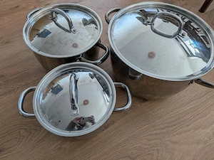 Kochtopf Set Edelstahl: 3 Töpfe mit Deckel   Topfset