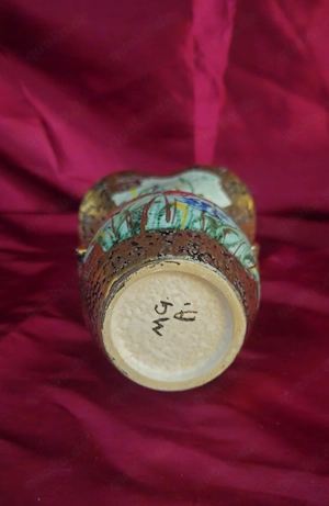 Vintage M.G.A. Albisola Keramikvase   Handbemalt, 1950er Jahre   Giuseppe Mazzotti   Italienische Ku