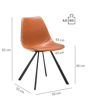 6 neue Esszimmerstühle in Braun   lederbezogen & originalverpackt