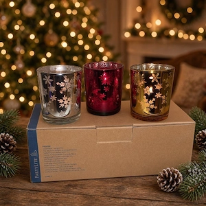 Partylite P92030 Winternacht Teelichthalter Trio 3er Set OVP