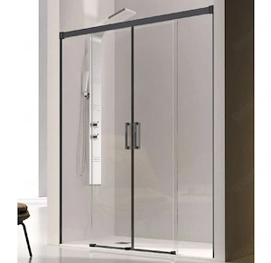 Duschwand GLASÉ  165 cm | 2 Schiebetüren | Schwarz | unbenutzt