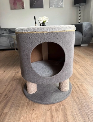 Katzenhocker mit Höhle in Grau   wie neu! 