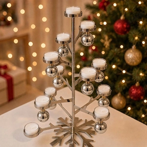 PartyLite P91948 Teelichtbaum Funkelnde Schneeflocke NEU OVP