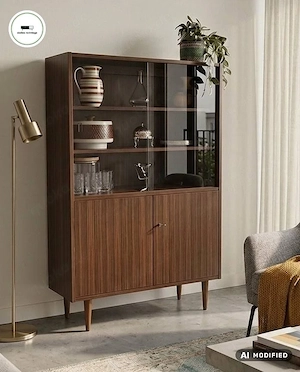 Nussbaum Vitrine der 60er