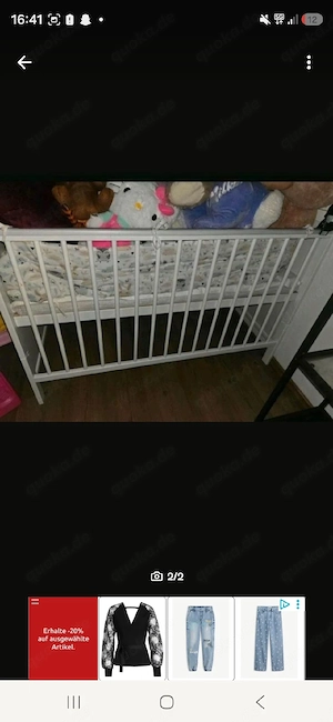 weisses babybett mit matratze unbenutzt 