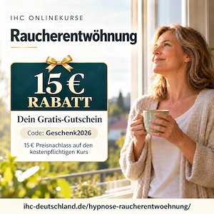 15   Gratis-Gutschein: IHC Hypnose Raucherentwöhnung