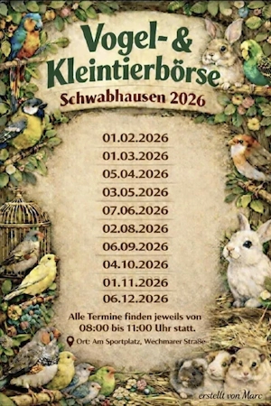 Vogel und kleintierbörse in schwabhausen bei gotha 
